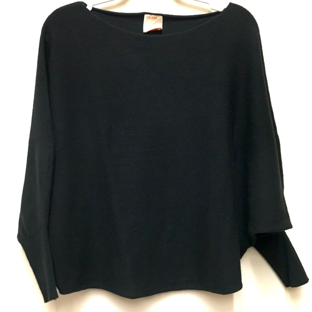 Kerisma Dolman Sleeve Sweater XL Black Super Soft Boxy Oversized Relaxed Fit